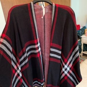 Black and red brand new poncho